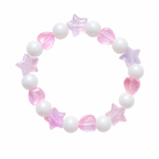 Pastel Pink Beaded Charm Bracelet for Small Wrists