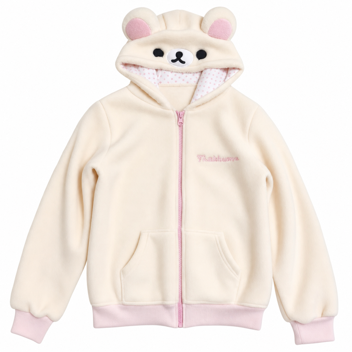 Women's Bear-Ear Hooded Zip Hoodie
