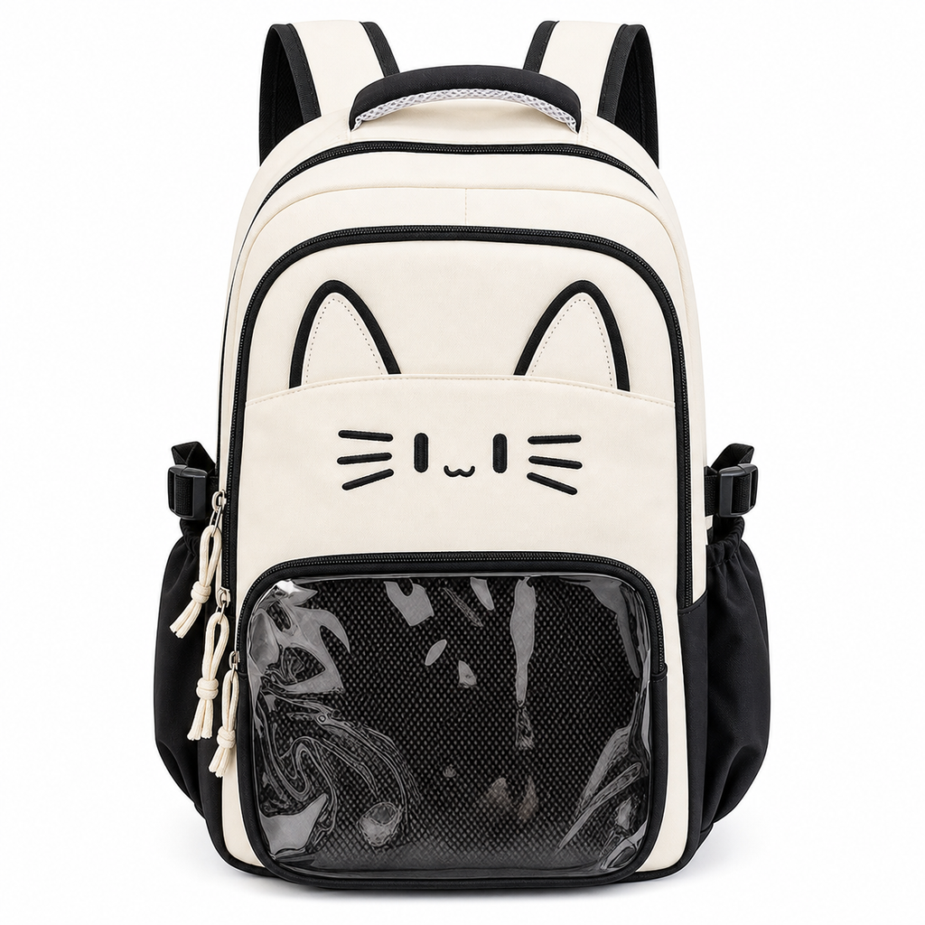 Kawaii Cat Ita Backpack with Transparent Display Pocket