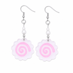 Pink Cake Roll Drop Earrings