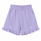 Kawaii Bow-Embroidered Ruffle Shorts