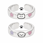 Adjustable Cat or Dog Cartoon Alloy Ring