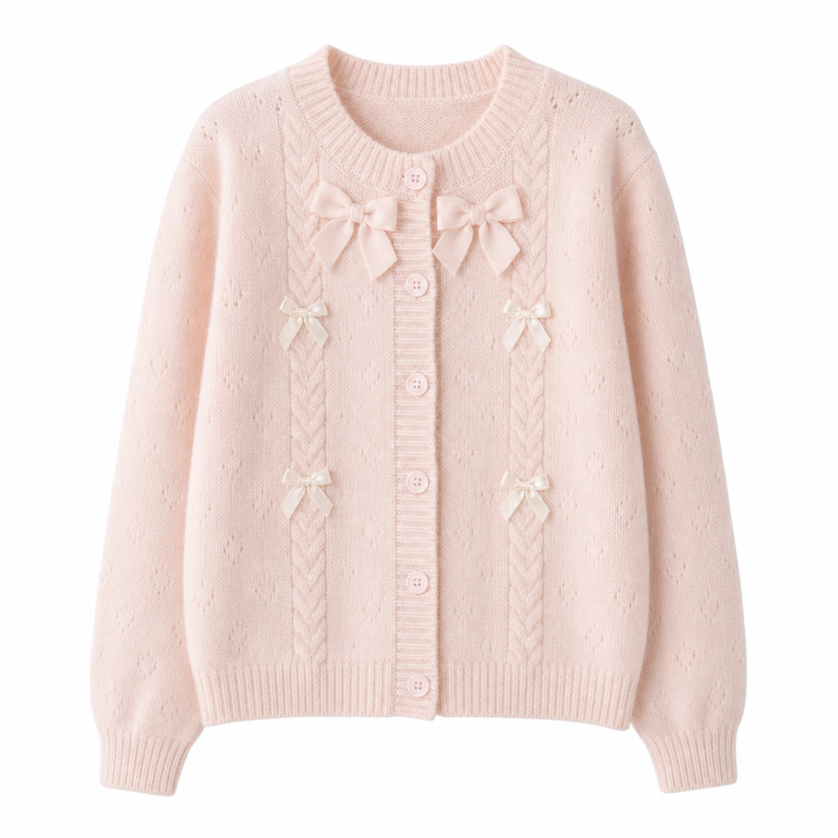 Bow-Detail Knit Cardigan