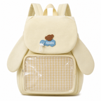 Cute Rabbit-Ear Ita Backpack with Transparent Front Pocket