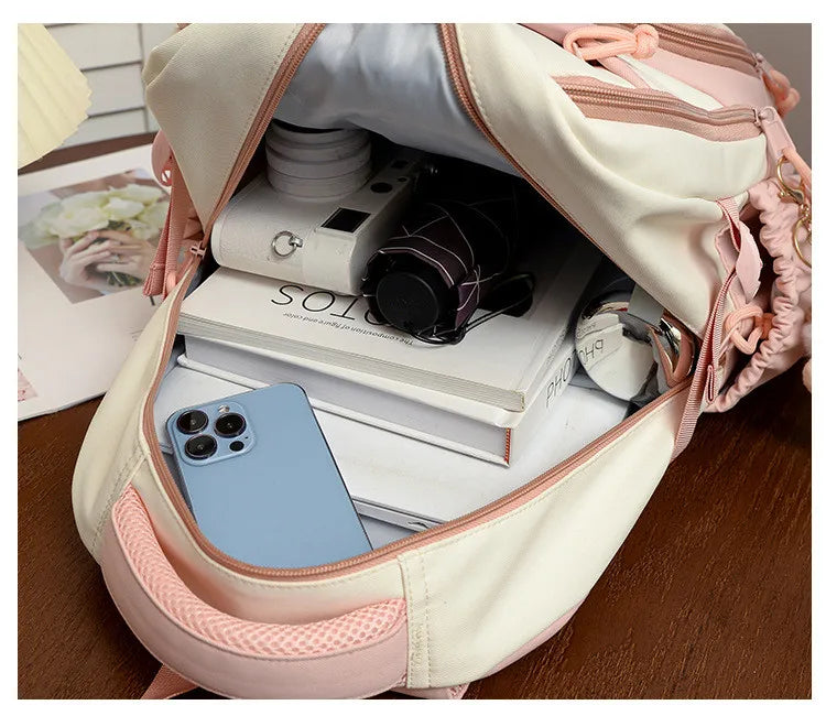 Kawaii Rabbit Backpack with Multiple Pockets – Color Options