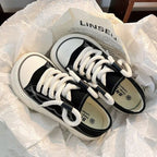 Women's Kawaii Canvas Platform Sneakers - Lace-Up, 4 cm Heel