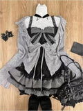 Women's Kawaii 3-Piece Skirt Set with Lace Bow