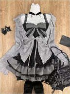 Women's Kawaii 3-Piece Skirt Set with Lace Bow