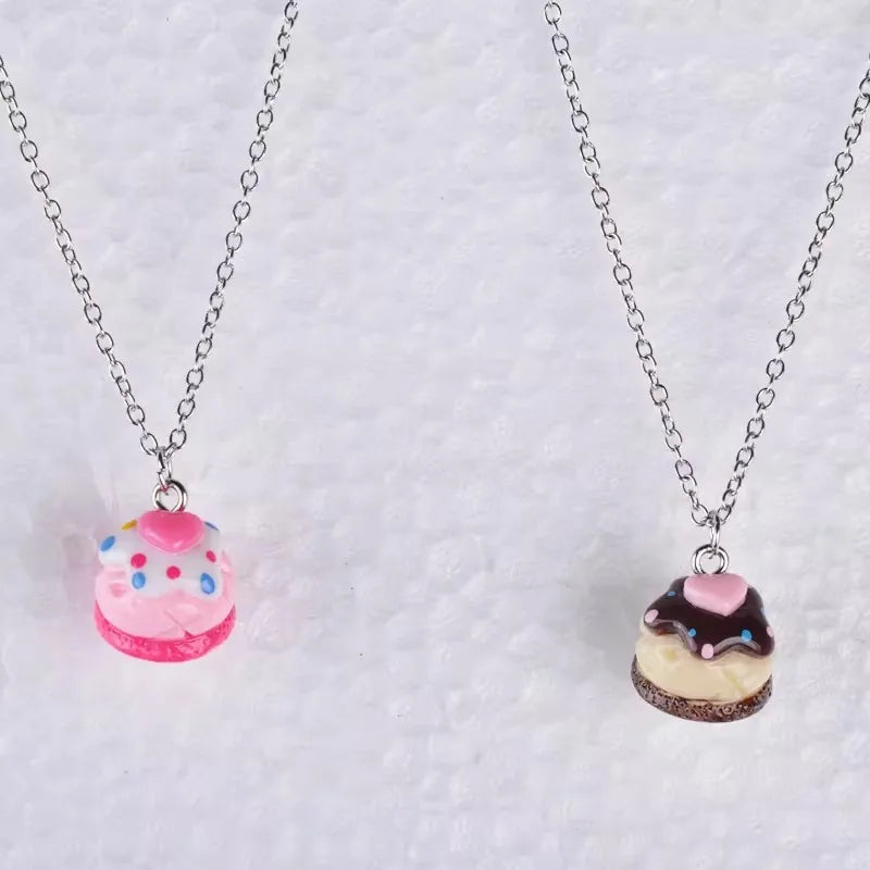 Kawaii Cake Pendant Necklace, 50 cm