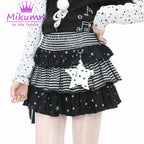Kawaii Star & Stripe Ruffle Mini Skirt