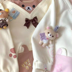 Women's Kawaii Bear Bow Long-Sleeve T-Shirt