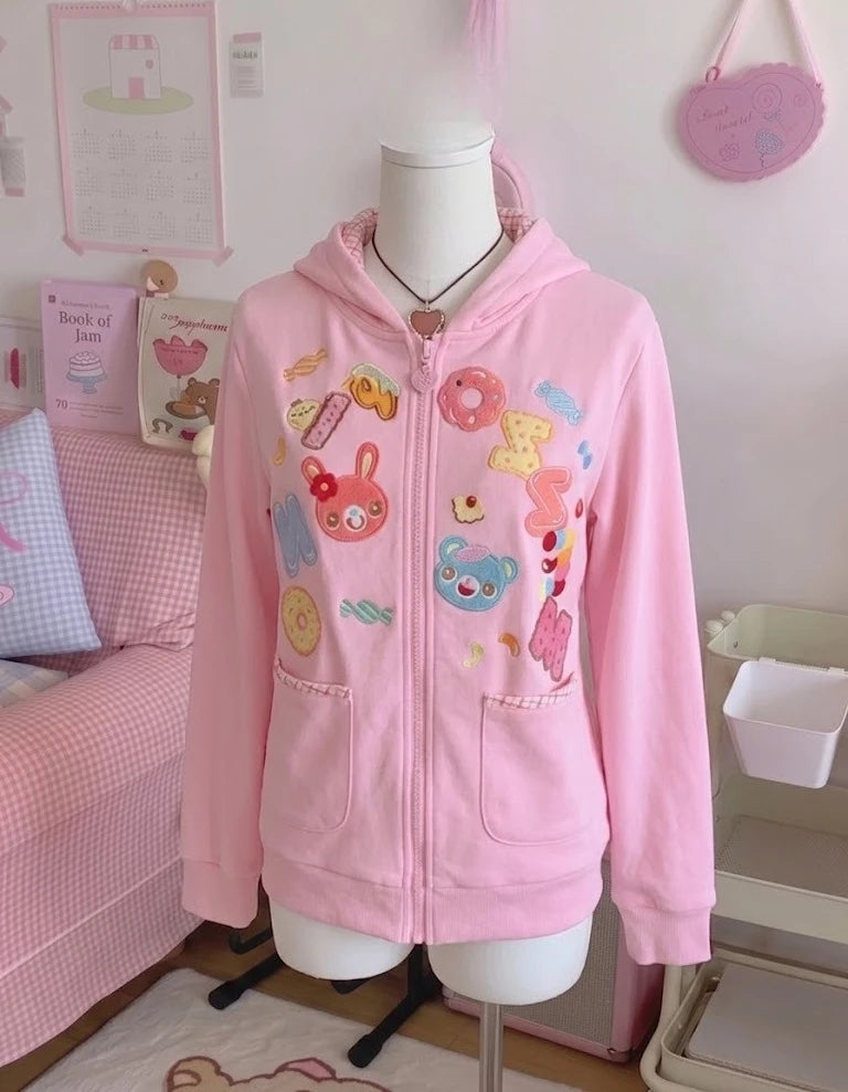 Kawaii Hooded Embroidered Jacket
