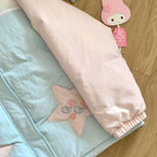 Women's Kawaii Star-Embroidered Hooded Padded Jacket