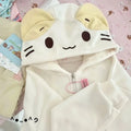 Kawaii Women's White Cat-Ear Hooded Zip Jacket