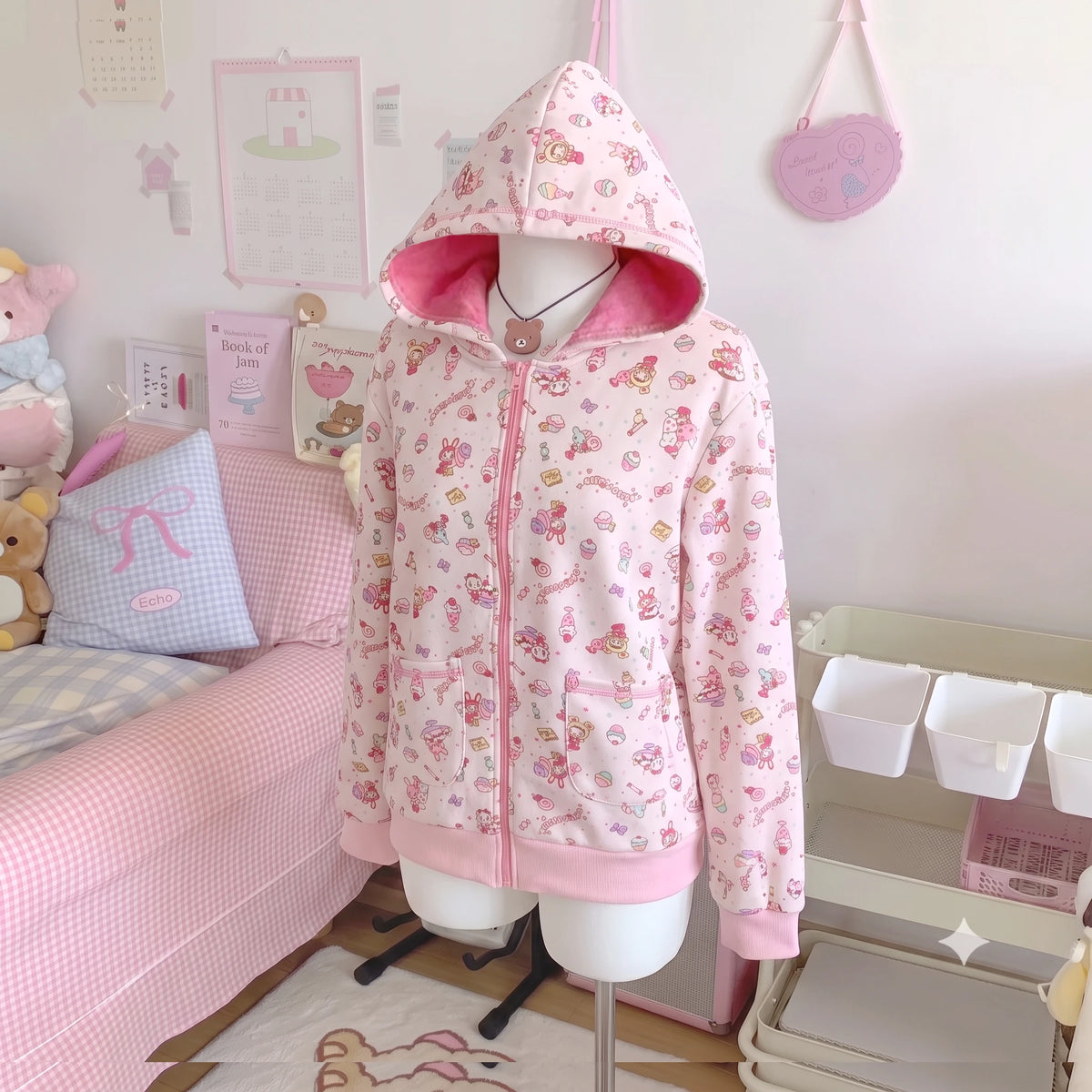 Kawaii Hooded Embroidered Jacket