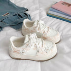 Kawaii Women's Pink Platform Lace-Up Sneakers