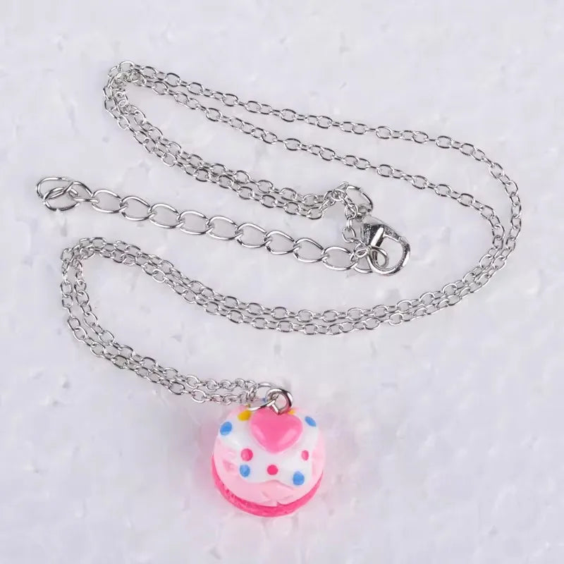 Kawaii Cake Pendant Necklace, 50 cm
