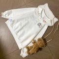 Kawaii Embroidered Lace-Collar Pullover Sweatshirt