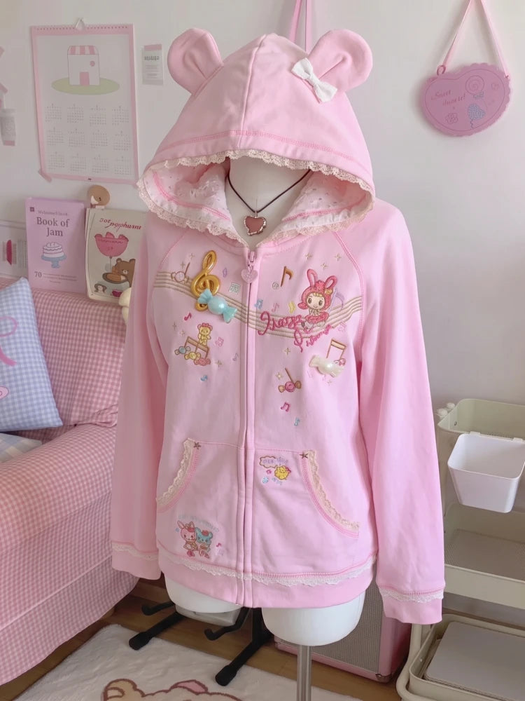 Kawaii Hooded Embroidered Jacket