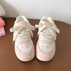 Kawaii Cute Bowknot Patchwork Sneakers - Pink, Blue & Yellow