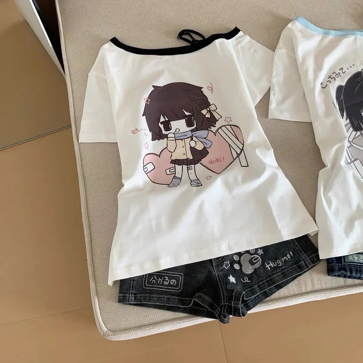 Women's Kawaii Cat Graphic Short-Sleeve T-Shirt