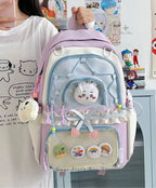 Kawaii Heart Bow Ita Backpack with Transparent Display Pocket