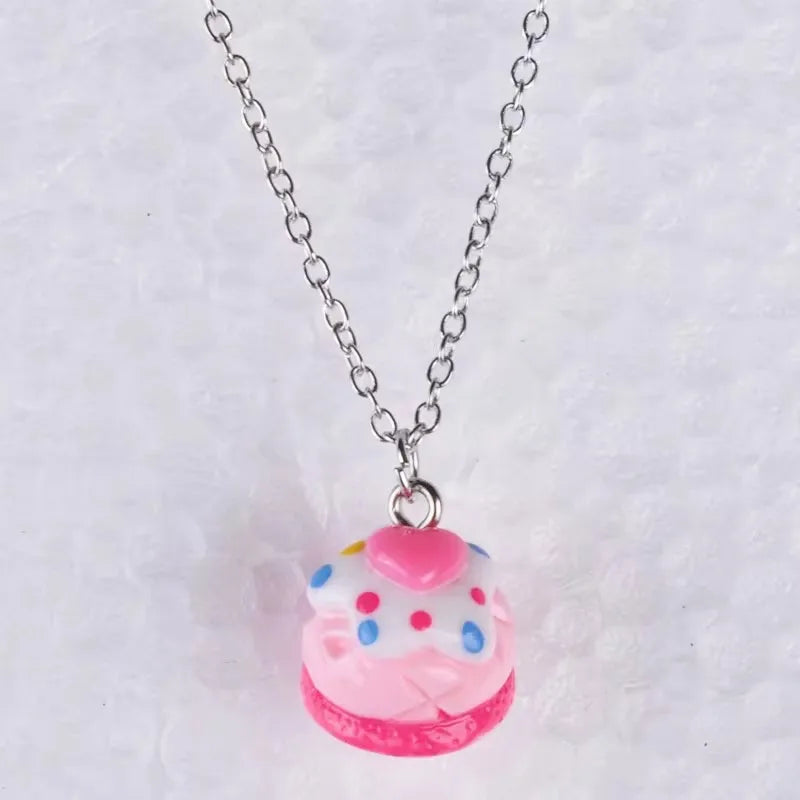 Kawaii Cake Pendant Necklace, 50 cm