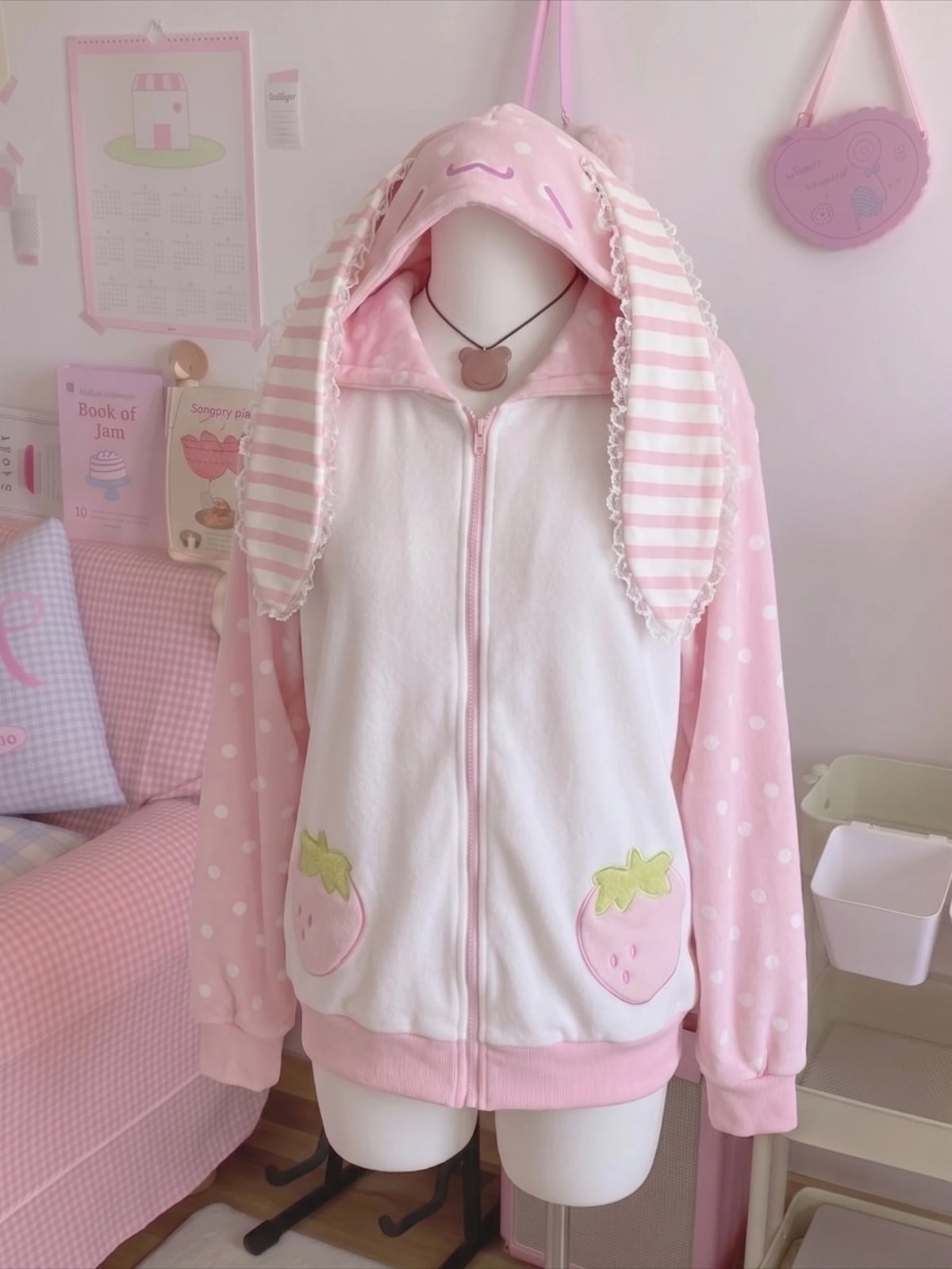 Kawaii Hooded Embroidered Jacket