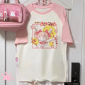 Kawaii Women's Anime Cartoon Graphic T-Shirt – Short-Sleeve O-Neck Tee