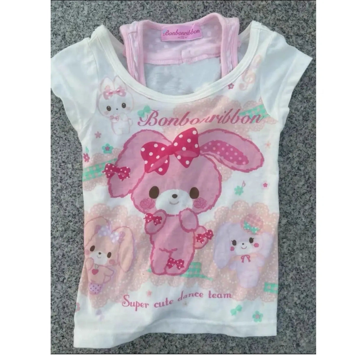 Women's White Kawaii Character Print Short-Sleeve T-Shirt