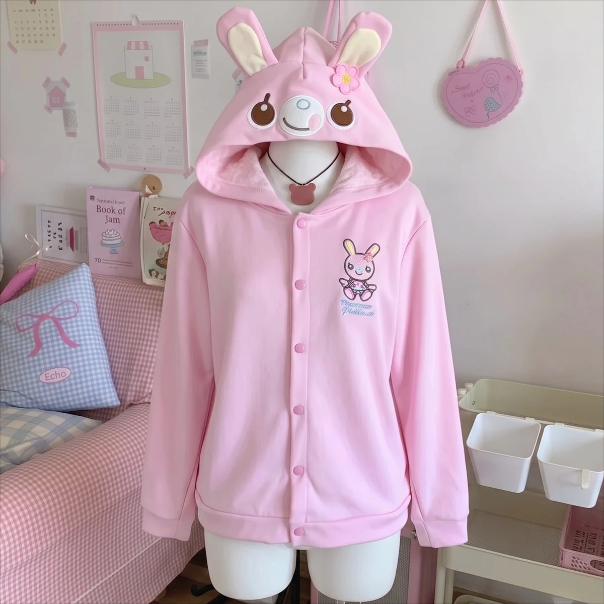 Kawaii Hooded Embroidered Jacket