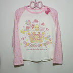 Kawaii Cartoon Graphic Long-Sleeve T-Shirt with Bow Detail