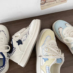 Kawaii Women's Cute Printed Lace-Up Sneakers