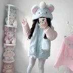 Women's Kawaii Star-Embroidered Hooded Padded Jacket
