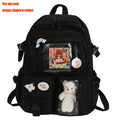 Kawaii Multi-Pocket Nylon Backpack with Laptop Compartment