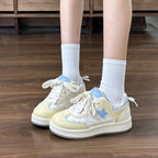 Kawaii Women's Cute Printed Lace-Up Sneakers
