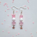Kawaii Pastel Pink Star Charm Drop Earrings