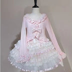 Kawaii Women’s Ruffled Bow Knit Cropped Cardigan