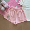 Kawaii Pink Cartoon Print Shorts