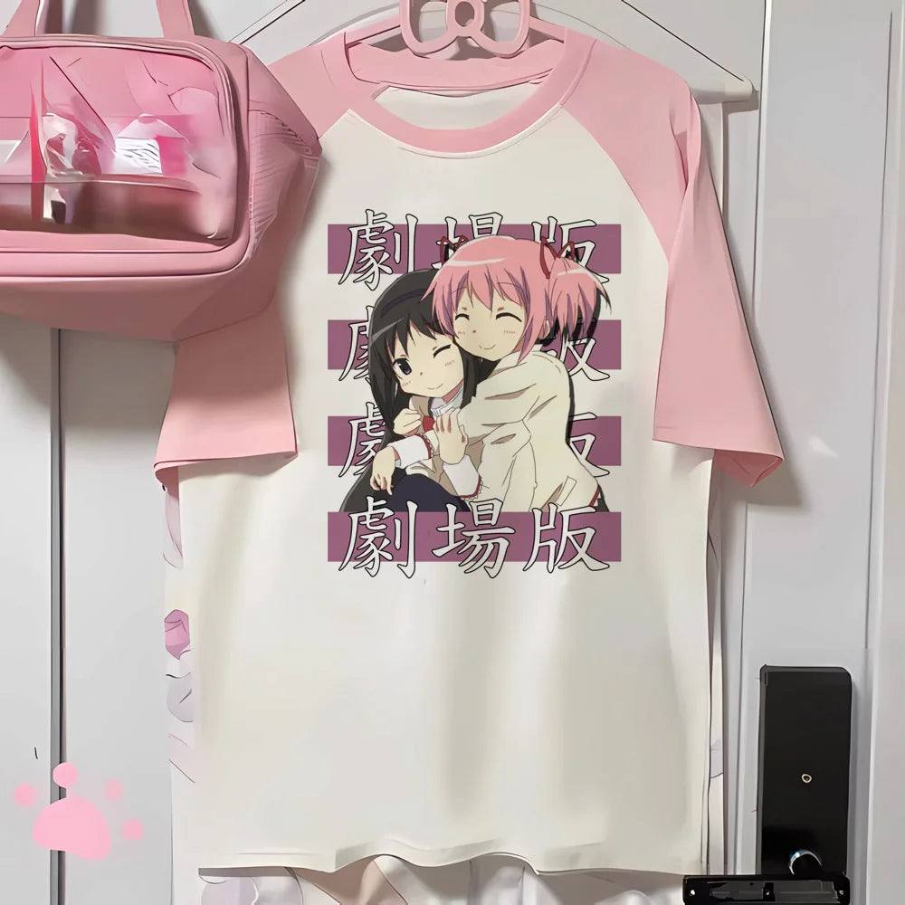 Kawaii Women's Anime Cartoon Graphic T-Shirt – Short-Sleeve O-Neck Tee