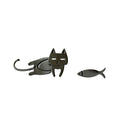 Kawaii Cat and Fish Stud Earrings in 925 Sterling Silver