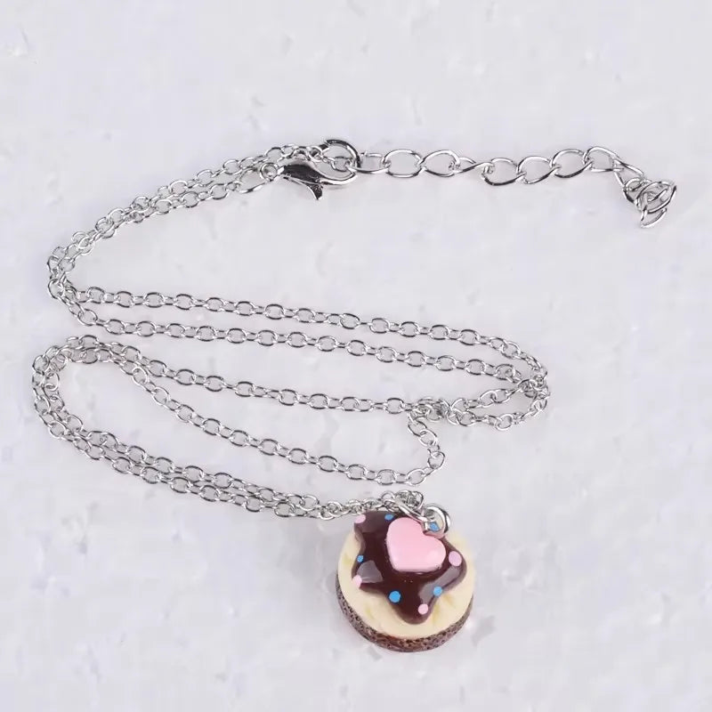 Kawaii Cake Pendant Necklace, 50 cm