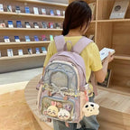 Kawaii Heart Bow Ita Backpack with Transparent Display Pocket