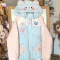 Women's Kawaii Star-Embroidered Hooded Padded Jacket