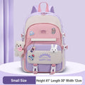 Kawaii Multi-Pocket Nylon Backpack with Bear & Bunny Charms