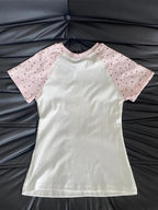Kawaii Women’s Pink Star Sleeve Graphic T-Shirt