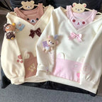 Women's Kawaii Bear Bow Long-Sleeve T-Shirt