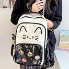 Kawaii Cat Ita Backpack with Transparent Display Pocket