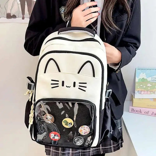 Kawaii Cat Ita Backpack with Transparent Display Pocket