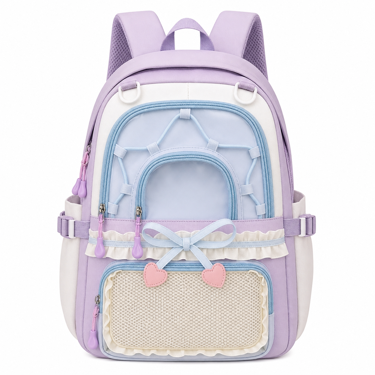Heart Bow Ita Backpack with Transparent Display Pocket